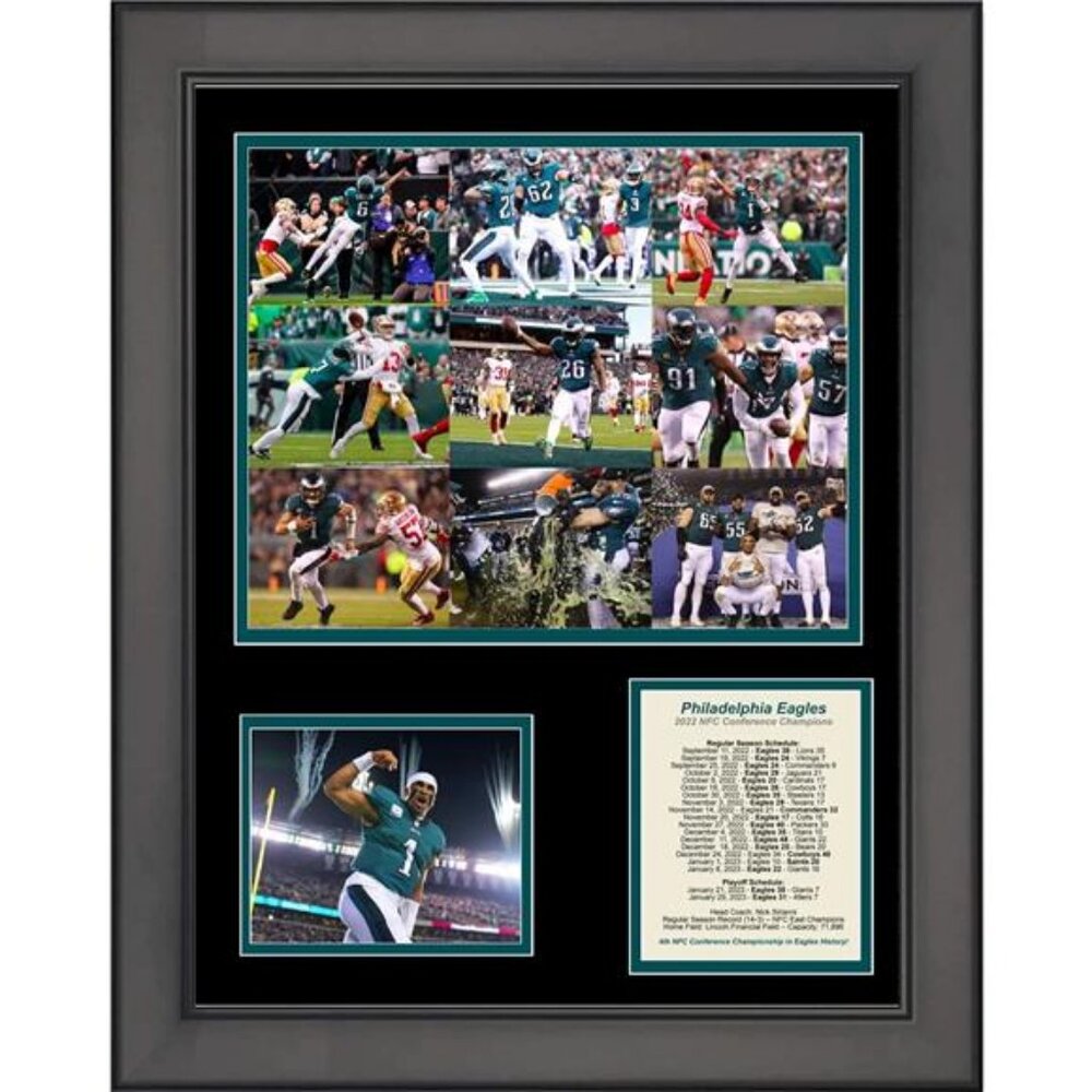Hall of Fame Sports Memorabilia Framed Philadelphia Eagles 2022 NFC